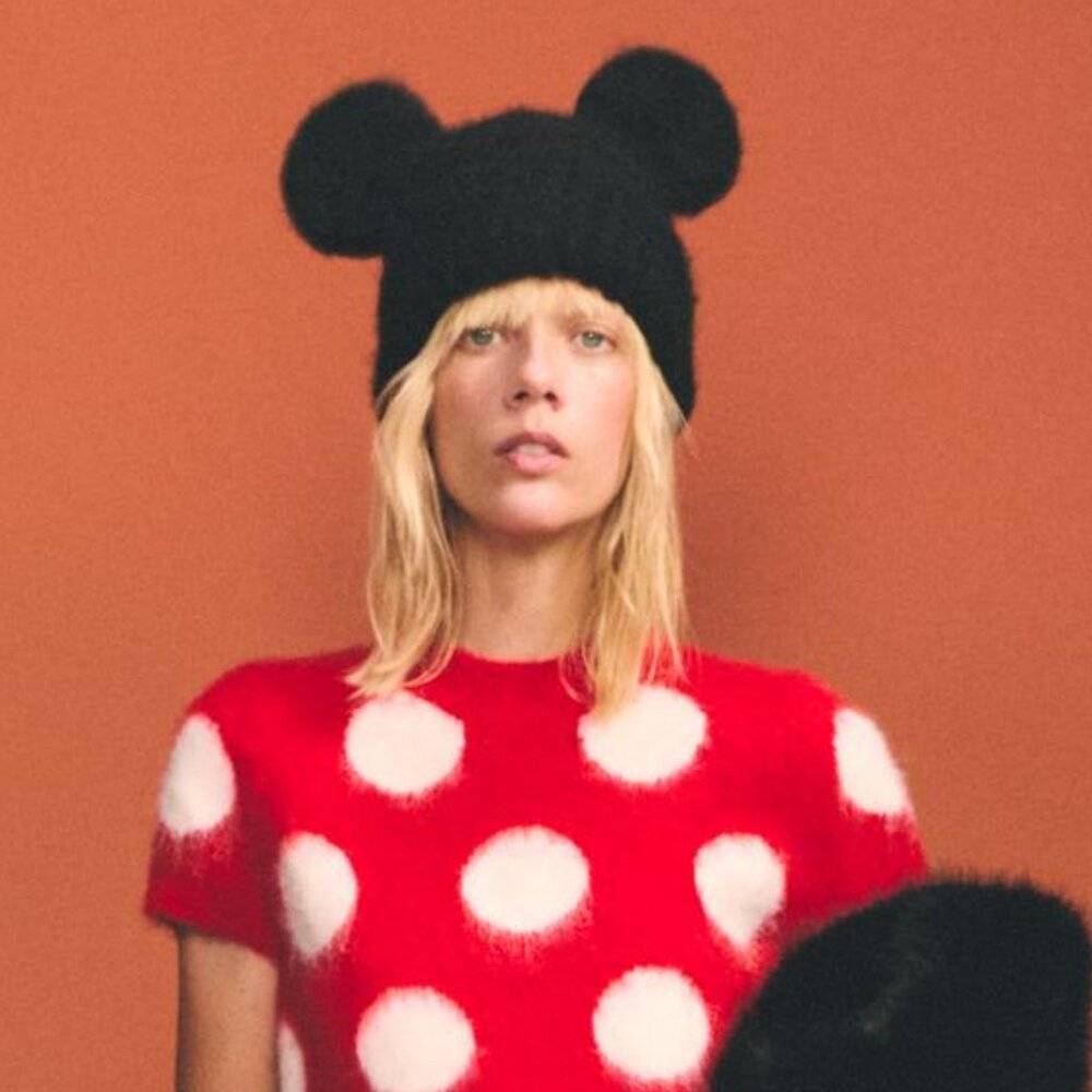 NWT RARE MICKEY MOUSE EAR KNIT BEANIE HARRY LAMBERT FOR ZARA X DISNEY